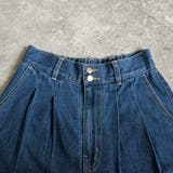 フロントのタックデニムパンツ ワイドパンツ ジ－ンズ | nijibra | 詳細画像11 