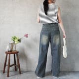 ウエストゴム楽ちんスーパーワイドデニムパンツ ジ－ンズ パンツ | nijibra | 詳細画像13 