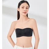 ブラック | 滑りにくい ストラップレス ブラジャー | nijibra