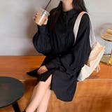 ノーカラーシャツワンピース ウエストマーク シャツワンピース | NinaetLina | 詳細画像6