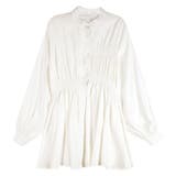 ノーカラーシャツワンピース ウエストマーク シャツワンピース | NinaetLina | 詳細画像8