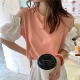 ピンク | 袖ブラウス切り替えトップス レディース トップス | NinaetLina