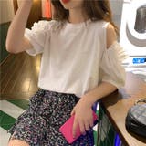 ホワイト | 袖ブラウス切り替えトップス レディース トップス | NinaetLina