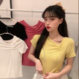 アシメネック半袖カットソー レディース トップス | NinaetLina | 詳細画像1