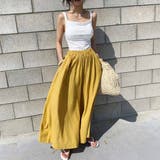イエロー | リネン風ワイドパンツ レディース 春 | NinaetLina