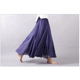 ネイビー | 選べる丈リネンフレアロングスカート マキシスカート ロングスカート | NinaetLina