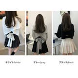 バックリボン長袖プルオーバーバックシャントップス レディース トップス | NinaetLina | 詳細画像2