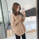 モカ | Vネックチュニックニット 長袖 秋 | NinaetLina