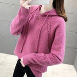 ピンク | ニットプルパーカー レディース トップス | NinaetLina