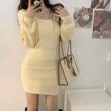 スクエアネックニットワンピース レディース ニット | NinaetLina | 詳細画像8