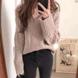 ベージュ | Vネックニット レディース セーター | NinaetLina