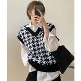 ブラック | 柄プルオーバーベスト レディース プルオーバー | NinaetLina