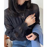 ブラック | ハイネックシアーブラウス レディース トップス | NinaetLina