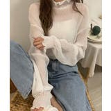 ホワイト | ハイネックシアーブラウス レディース トップス | NinaetLina