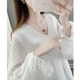 シアーVネックバルーンスリーブブラウス | NinaetLina | 詳細画像5