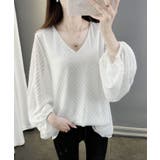 シアーVネックバルーンスリーブブラウス | NinaetLina | 詳細画像3