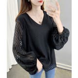 シアーVネックバルーンスリーブブラウス | NinaetLina | 詳細画像9