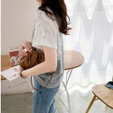 袖シフォン切り替え半袖カットソー トップス レディース | NinaetLina | 詳細画像6