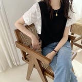 袖シフォン切り替え半袖カットソー トップス レディース | NinaetLina | 詳細画像7