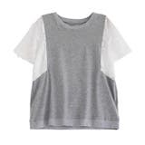 袖シフォン切り替え半袖カットソー トップス レディース | NinaetLina | 詳細画像11