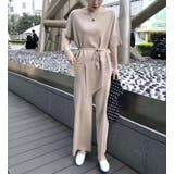 ベージュ | ニットソーセットアップ レディース 上下セット | NinaetLina