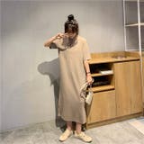 ベージュ | 半袖カットソーワンピース レディース トップス | NinaetLina