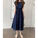 ネイビー | 綿麻ノースリーブワンピース レディース ワンピース | NinaetLina