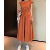 オレンジ | 綿麻ノースリーブワンピース レディース ワンピース | NinaetLina