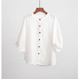 リネン混ノーカラー半袖シャツ レディース トップス | NinaetLina | 詳細画像10