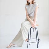 ベージュ(ホワイト) | リネン混ワイドパンツ レディース ボトムス | NinaetLina