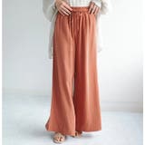 テラコッタ | リネン混ワイドパンツ レディース ボトムス | NinaetLina