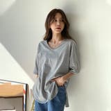 Vネック半袖カットソー レディース トップス | NinaetLina | 詳細画像4