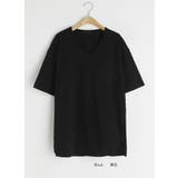 ブラック | Vネック半袖カットソー レディース トップス | NinaetLina