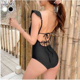 フリル背中開きモノキニワンピース 水着 韓国ファッション | NinaetLina | 詳細画像1