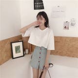 バックオープンショート丈Tシャツ | NinaetLina | 詳細画像4