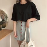バックオープンショート丈Tシャツ | NinaetLina | 詳細画像6