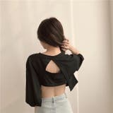 バックオープンショート丈Tシャツ | NinaetLina | 詳細画像9