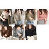 Vネックタイトリブニットソー レディース トップス | NinaetLina | 詳細画像2