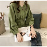 カーキ | スエード地長袖ブラウス レディース 長袖 | NinaetLina