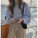 スクエアネック長袖ブラウス レディース トップス | NinaetLina | 詳細画像5