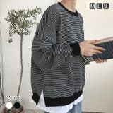 ボーダー裾フェイクレイヤード長袖カットソー レディース トップス | NinaetLina | 詳細画像1