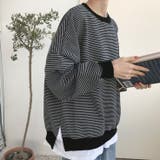 ボーダー裾フェイクレイヤード長袖カットソー レディース トップス | NinaetLina | 詳細画像3