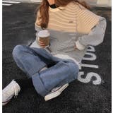 ボーダー裾フェイクレイヤード長袖カットソー レディース トップス | NinaetLina | 詳細画像6