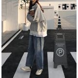 ボーダー裾フェイクレイヤード長袖カットソー レディース トップス | NinaetLina | 詳細画像7