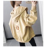 前ボタンバックデザイン薄手スエットパーカー レディース トップス | NinaetLina | 詳細画像4