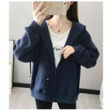 前ボタンバックデザイン薄手スエットパーカー レディース トップス | NinaetLina | 詳細画像8