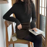 ブラック | 起毛スムース長袖カットソー レディース トップス | NinaetLina