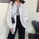 ホワイト | 無地長袖ブラウス レディース トップス | NinaetLina