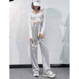 グレー | ミニ裏毛スエットストレートパンツ レディース ボトムス | NinaetLina