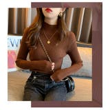 ブラウン | プチハイネックリブニットソー レディース トップス | NinaetLina